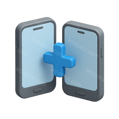 Stylish 3D Smartphone Icons with Isometric Design