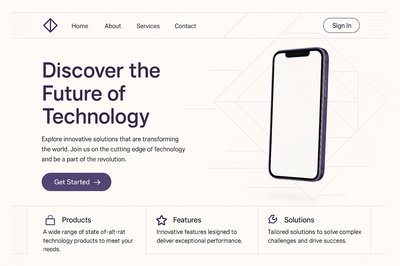 Futuristic Purple Phone Advertisement with Neon Elements