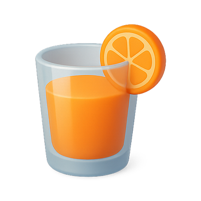 Vibrant Orange Juice in a Glass with Slice
