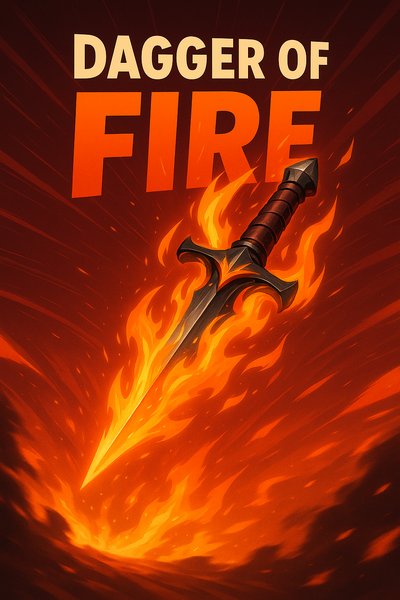 Dynamic Dagger of Fire Illustration with Vibrant Flames