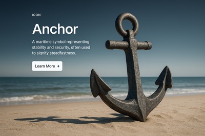 Stylish Anchor Icon Illustration for Web Design