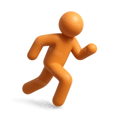 3D Running Icon with Volumetric Design
