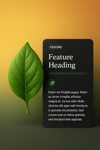 3D Web Page Design with Leaf and Feature Block