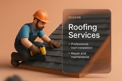 3D Roofer Illustration with Service Details
