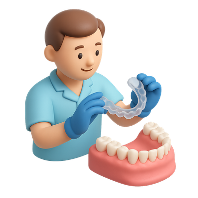 3D Dental Retainer Fitting Scene Icon