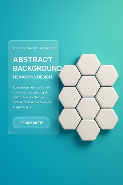 Futuristic Skincare Promotion with Hexagonal Design