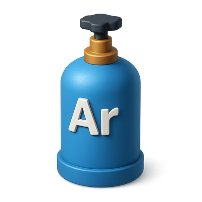3D Argon Gas Cylinder Icon in Isometric View