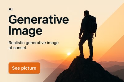 Stunning Mountain Sunset: AI Generative Image Advertisement