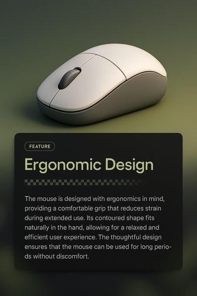 3D Ergonomic Mouse Design Illustration