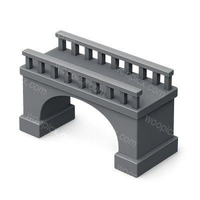 3D Gray Bridge Icon for Design and Illustration