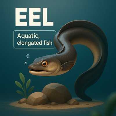 Stylish 3D Illustration of an Eel in a Natural Setting