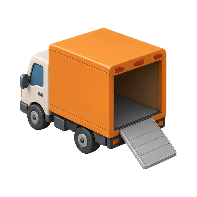moving van with ramp down