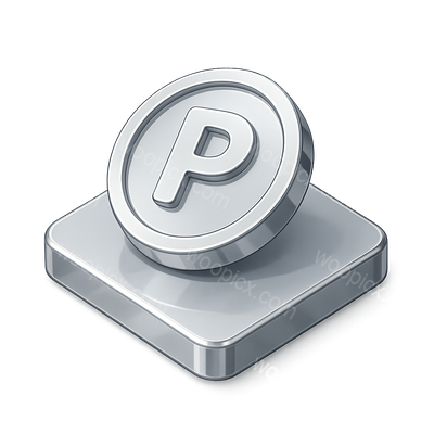 Elegant Platinum 3D Icon with Sleek Design