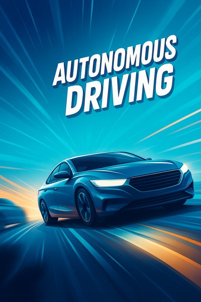 Dynamic Concept of Autonomous Driving with Bold Typography