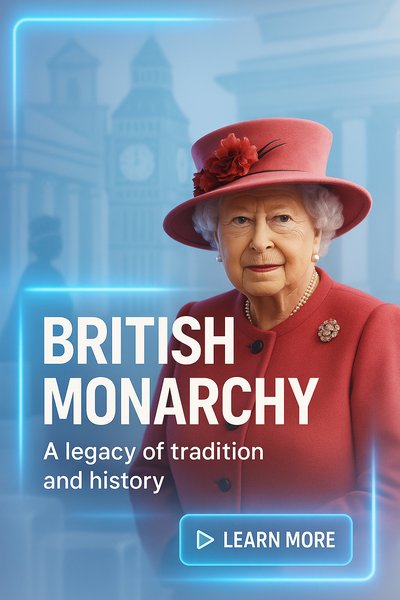 Promotional Graphic Highlighting British Monarchy and Legacy