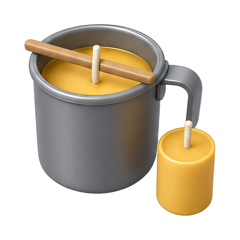 Candle making wax pot setup