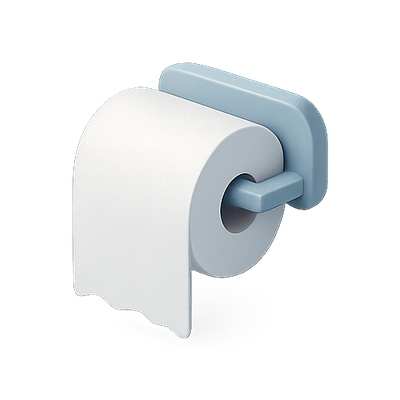 Minimalist Icon of Toilet Paper Roll on Holder