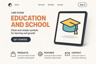 Modern Landing Page Design for Education and School Services