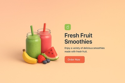 Vibrant Fresh Fruit Smoothies in a 3D Scene