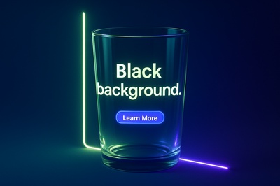 Neon Glow Objects on Black Background