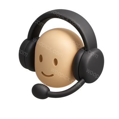 Stylized 3D Headset Icon with Friendly Face