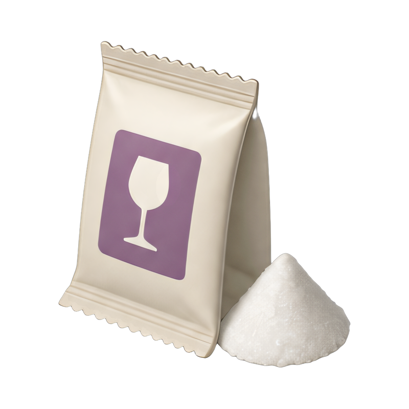 Fining agent packet for winemaking