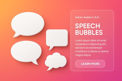 Futuristic Speech Bubbles with Gradient Background