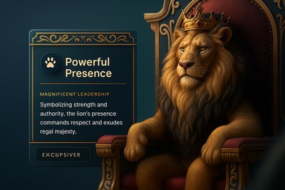 Majestic Lion Throne Illustration with Regal Design