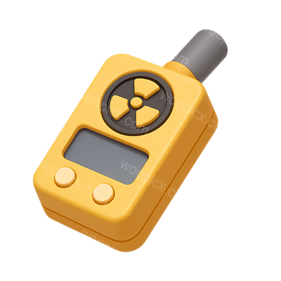 3D Geiger Counter Icon with Isometric View