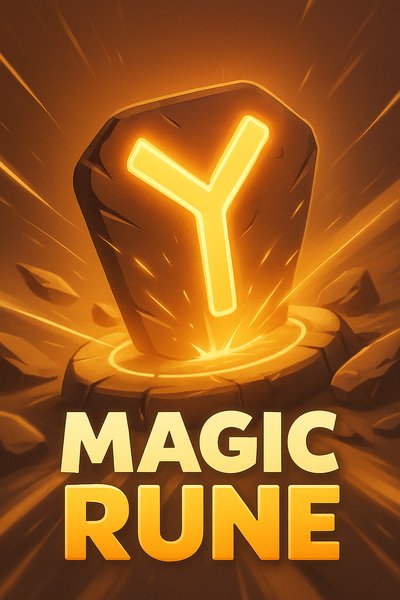 Dynamic Neon Magic Rune Illustration with Vibrant Colors