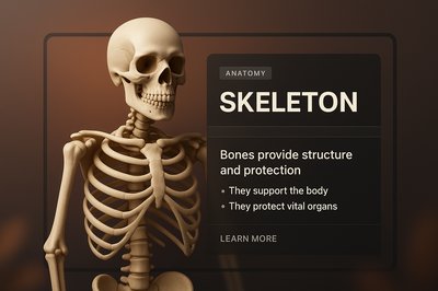 3D Skeleton Illustration with Informative Overlay