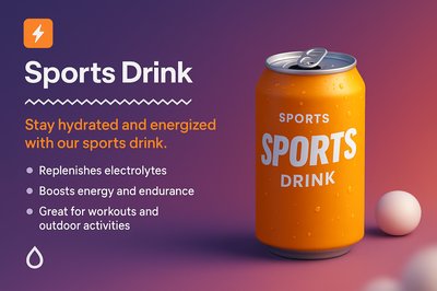 3D Sports Drink Can Design with Features