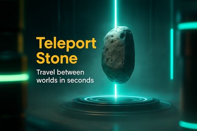 Realistic Neon Teleport Stone Design for Carousel Slide