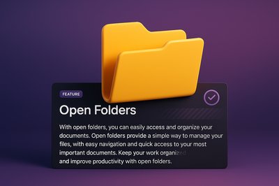 3D Web Page Design Featuring Open Folders Concept