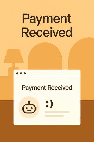 Digital Payment Confirmation Graphic with Warm Colors