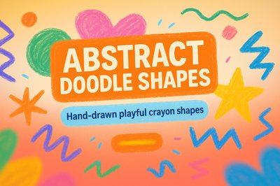 Vibrant Abstract Doodle Shapes Design for Creative Projects