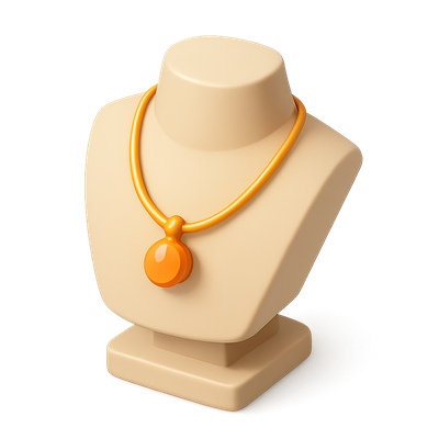 Stylish 3D Necklace Display in Isometric View