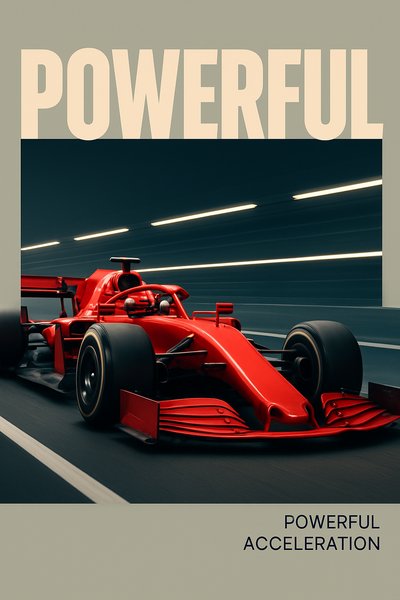 Dynamic Night Racer: Red Formula One Car in Motion