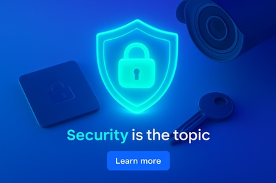 Illuminated Security Concept with Lock and Camera