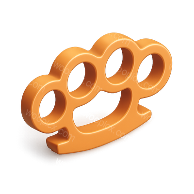 Stylized 3D Brass Knuckles Icon with Volumetric Effect