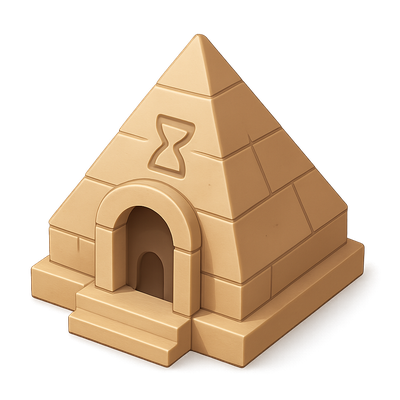 3D Pyramid Icon with Detailed Textures and Shadows