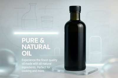 Elegant Product Mockup of Pure Natural Oil Bottle