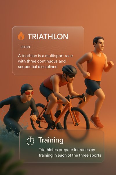 Dynamic Triathlon Scene with Engaging Elements