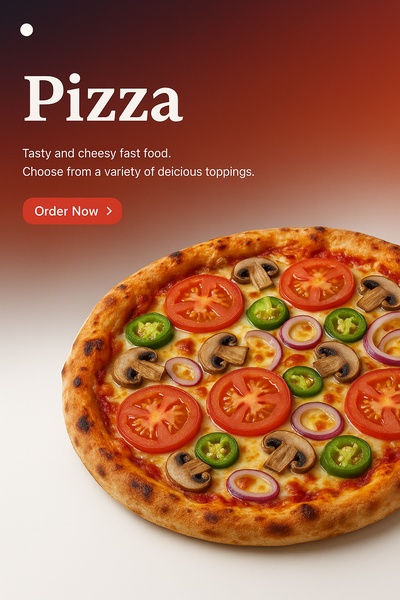 Delicious Pizza with Fresh Toppings on White Background