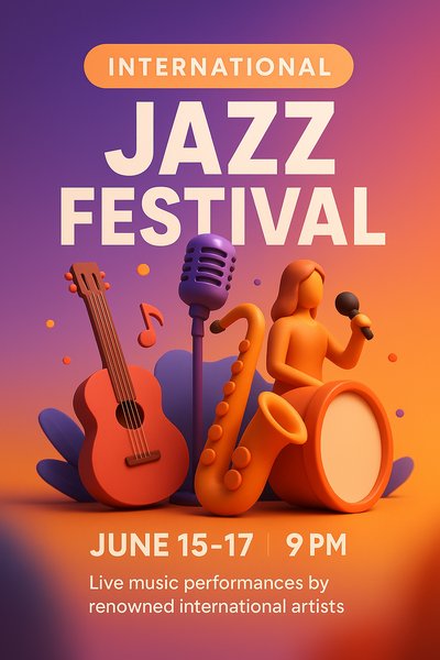 Colorful Jazz Festival Promotion Graphic