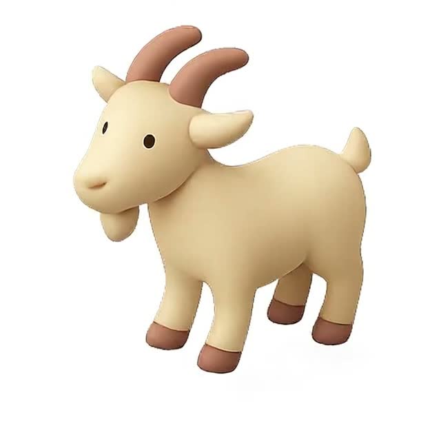 Cute animated goats in playful poses