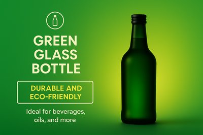 Eco-Friendly Green Glass Bottle for Beverages and Oils