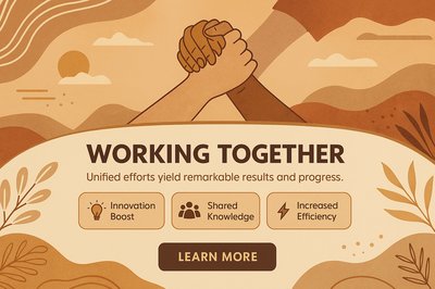 United Hands Concept for Collaborative Efforts in Boho Style