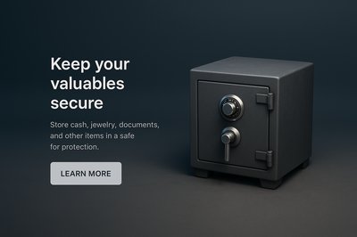 Detailed 3D Scene of a Safe with Text Overlay