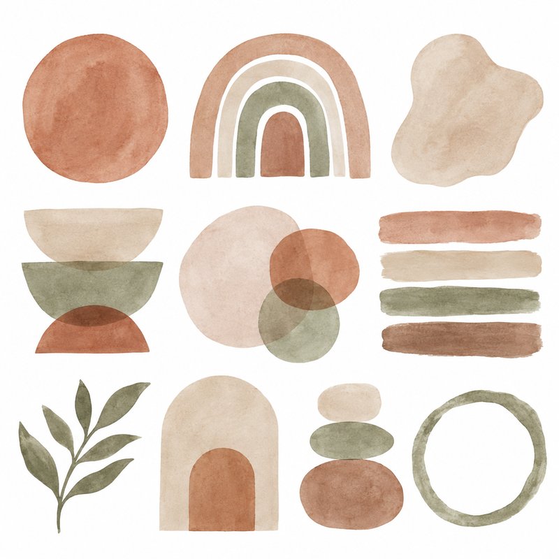 abstract watercolor design elements